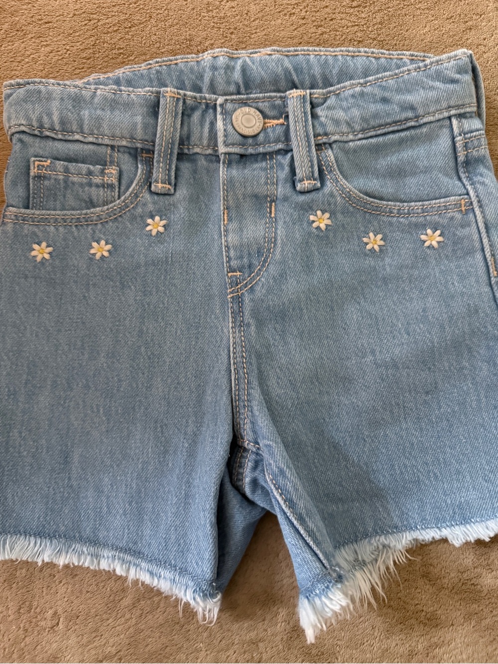 Old Navy Light Blue Denim Shorts with Tiny Daisy Detail